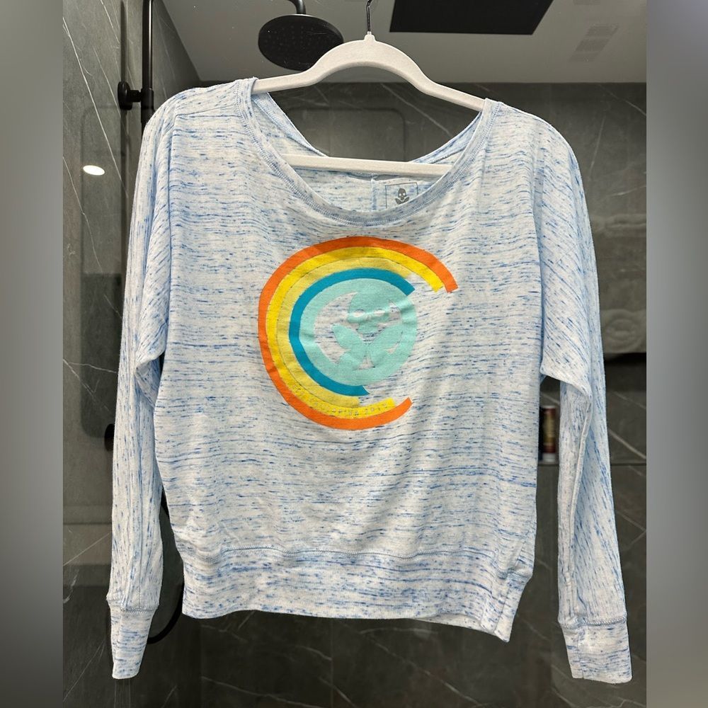 Betty Designs #WFH Collection Retro Off the shoulder Cali Vibes Top • Small